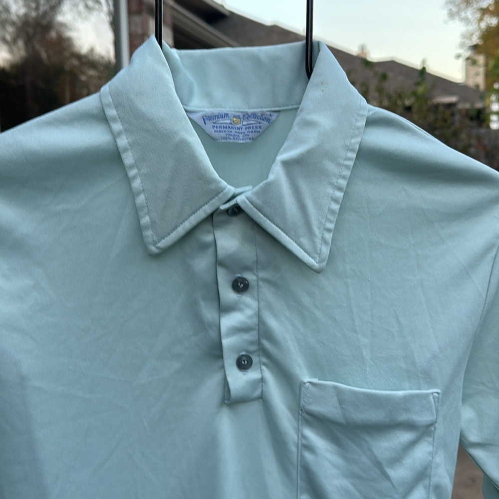 Vintage 1970s Light Green Pullover M Permanent Press